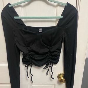 Black cropped long sleeve